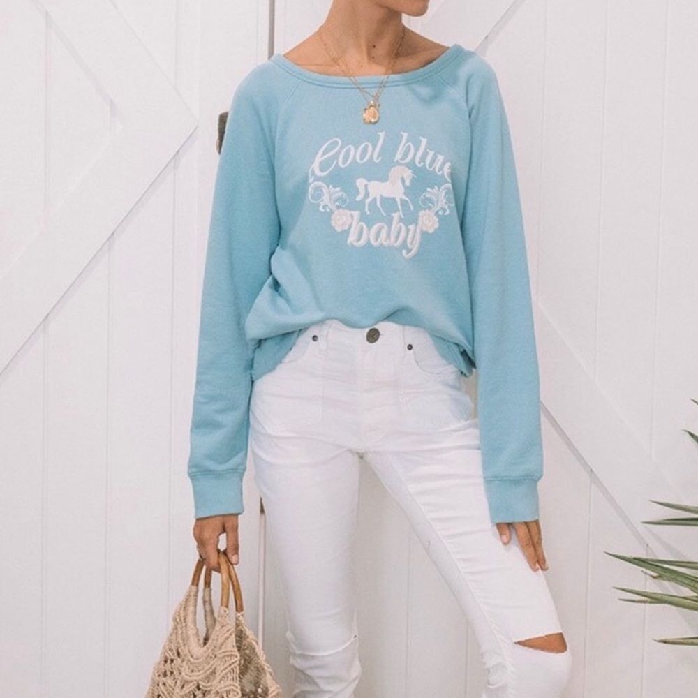NWT Spell & the Gypsy Cool Blue Baby Sloppy Joe